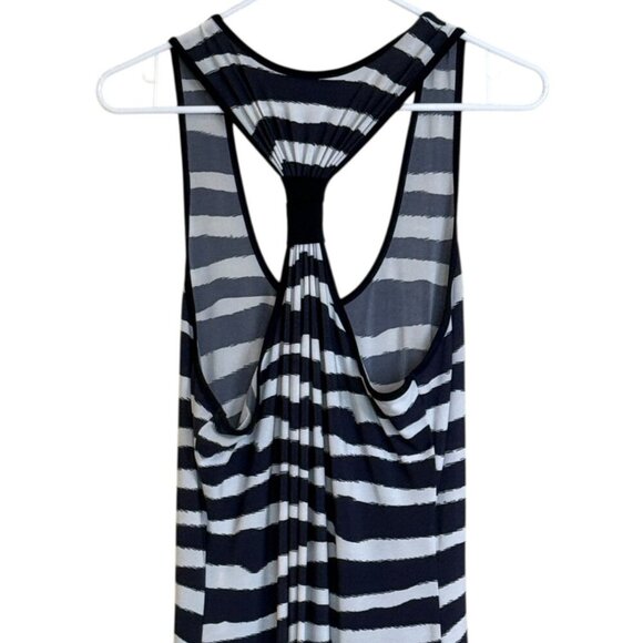 Calvin Klein Women's Striped Racerback Sleeveless Zebra Maxi Dress Size 12 - Picture 4 of 7